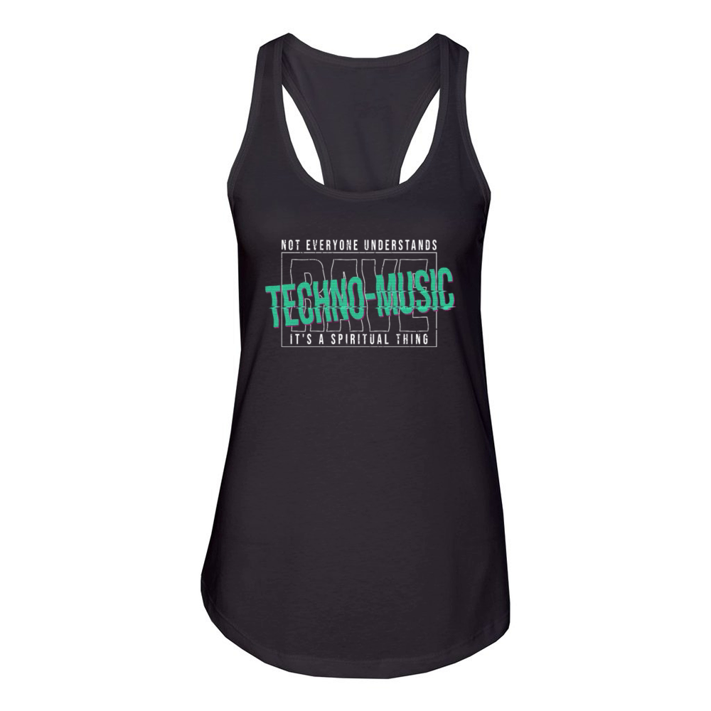 Hardcore Rave Music Raver EDM House-Music Women's Racerback Tank