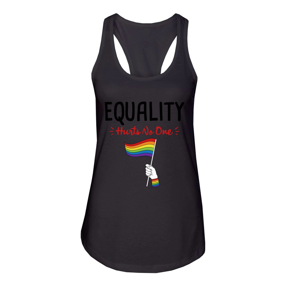 LGBT Equality Hurts No One Rainbow Gay Pride LGBTQ Women's Racerback Tank