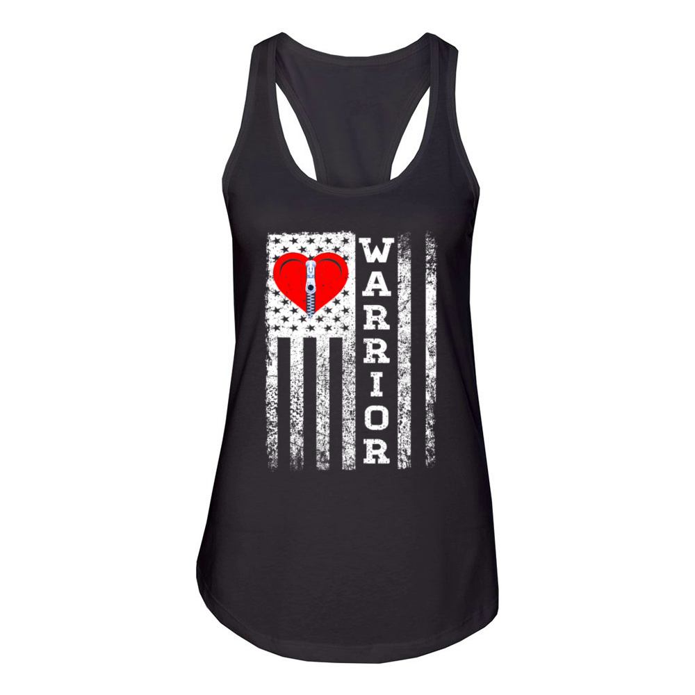 Open Heart Surgery Warrior Heart Patients Survivor Women's Racerback Tank