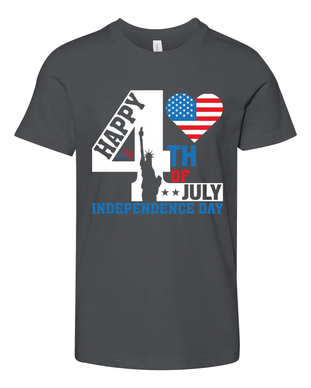 Happy 4th of July Independence Day Youth Unisex Jersey Tee