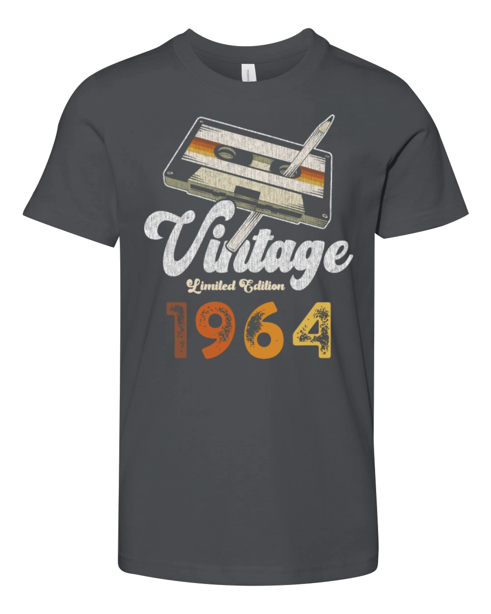 Vintage 1964 Birthday Cassette Pencil Youth Unisex Jersey Tee