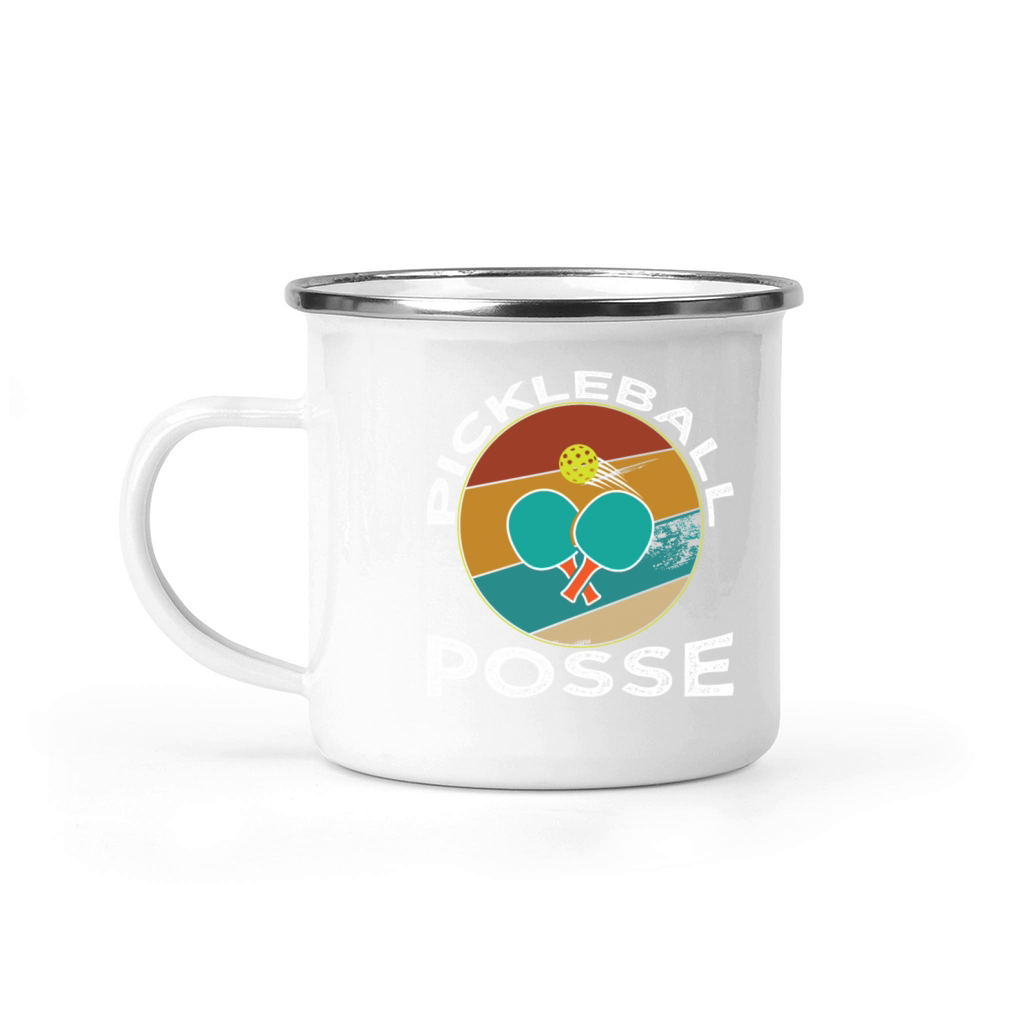 Vintage Pickleball Player Pickleball Posse Camping Mug