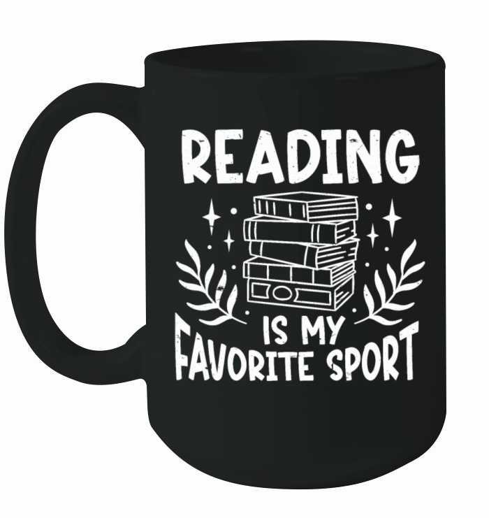 Reading Is My Favorite Sport Bookworm Ceramic Mug