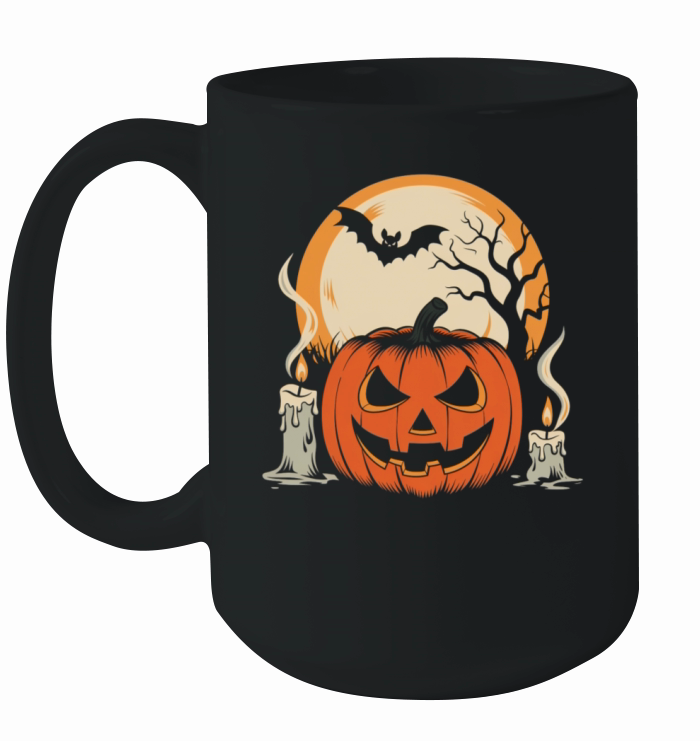Vintage Pumpkin Scene Halloween Classic T-Shirt Ceramic Mug