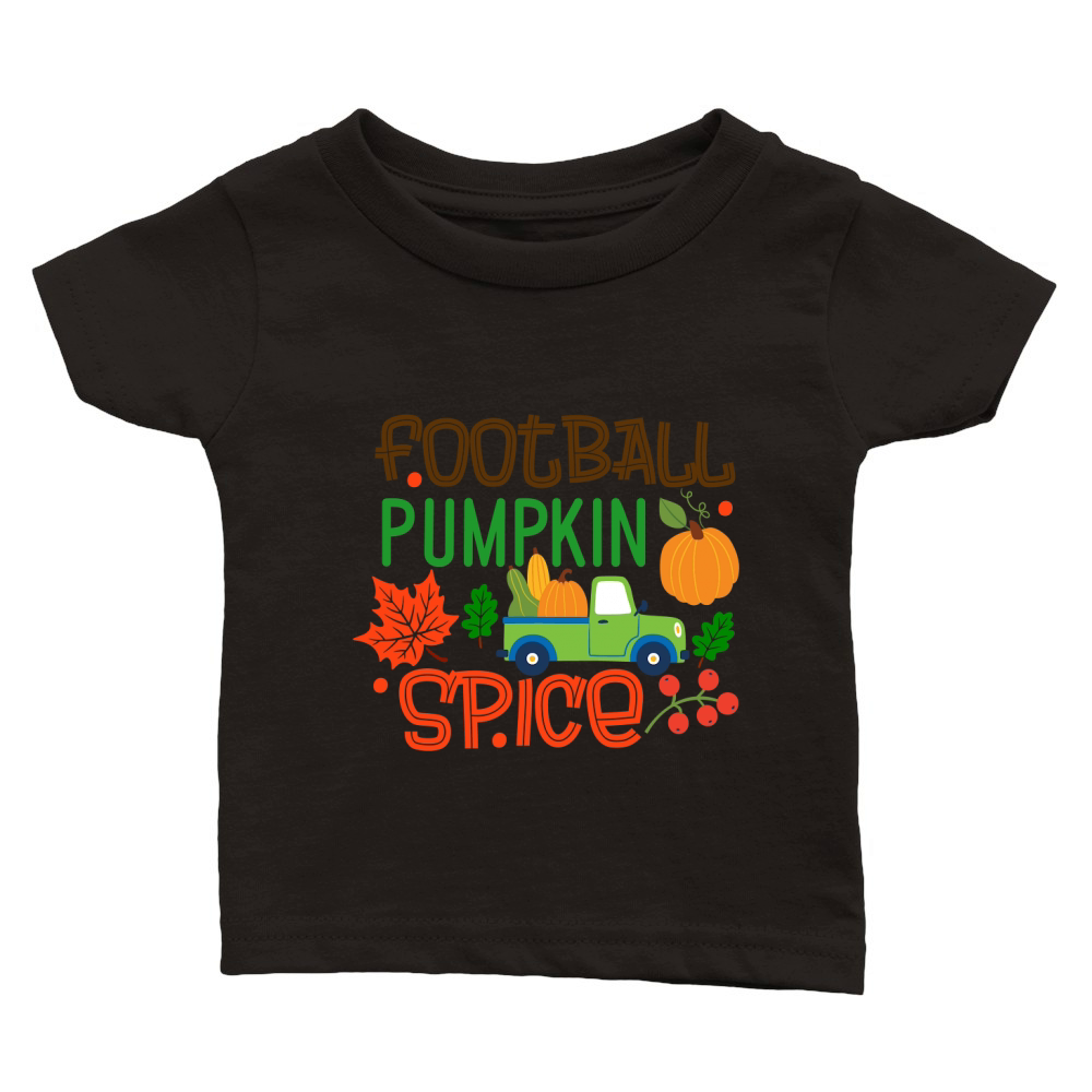Football Pumpkin Spice Classic Baby Crewneck T-shirt