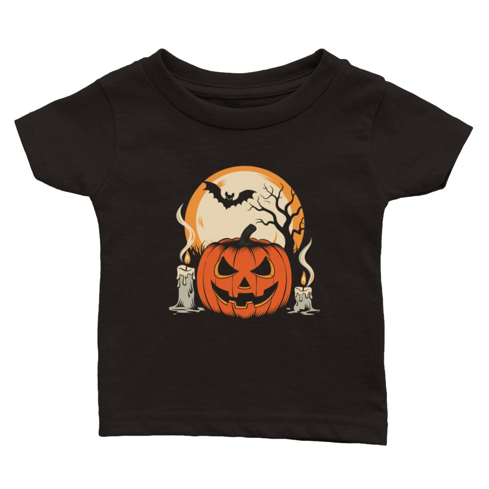 Vintage Pumpkin Scene Halloween Classic T-Shirt Classic Baby Crewneck T-shirt