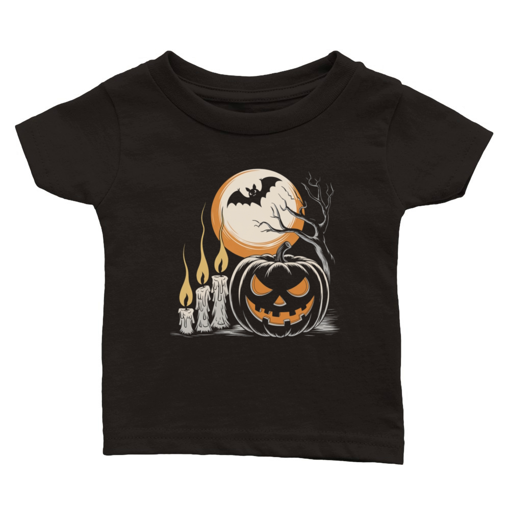 Vintage Pumpkin Scene Halloween Classic T-Shirt Classic Baby Crewneck T-shirt