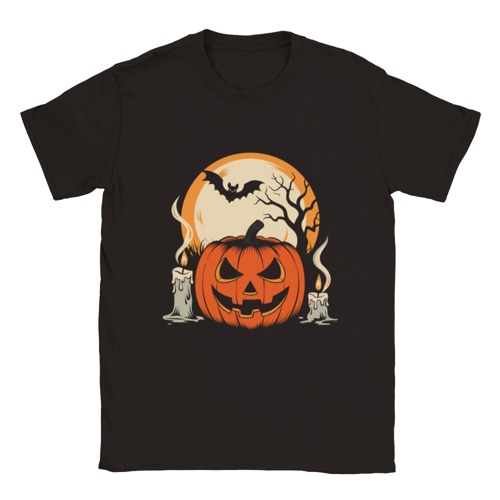 Vintage Pumpkin Scene Halloween Classic T-Shirt Classic Kids Crewneck T-shirt