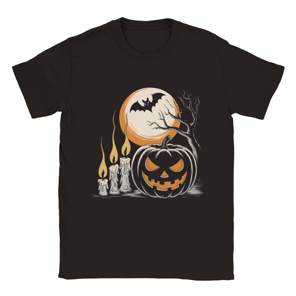 Vintage Pumpkin Scene Halloween Classic T-Shirt Classic Kids Crewneck T-shirt