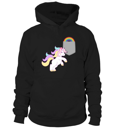 Unicorn Reaching Rainbow In Your Fake Pocket Funny Hoodie Unisex