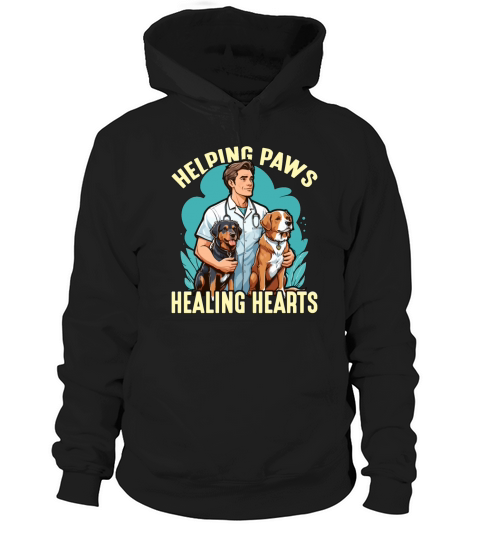 Veterinary Technician Helping Paws Animal Lover Hoodie Unisex