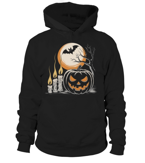 Vintage Pumpkin Scene Halloween Classic T-Shirt Hoodie Unisex