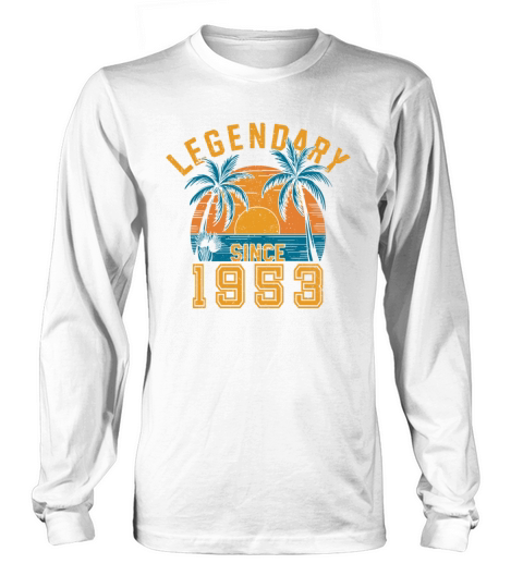 Legendary Since 1953 Birthday Sunset Retro Palm Long sleeved Unisex