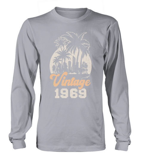 Vintage 1969 Birthday Palm Trees Long sleeved Unisex