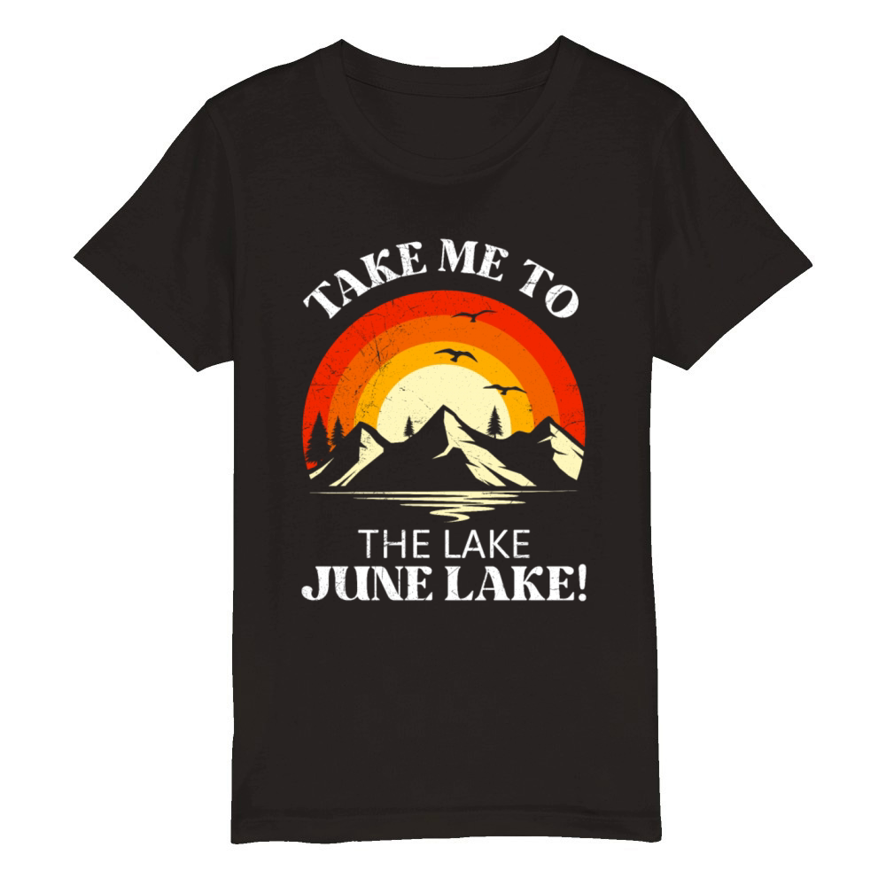 JUNE LAKE CALIFORNIA Fan Vintage Nevada June Organic Kids Crewneck T-shirt