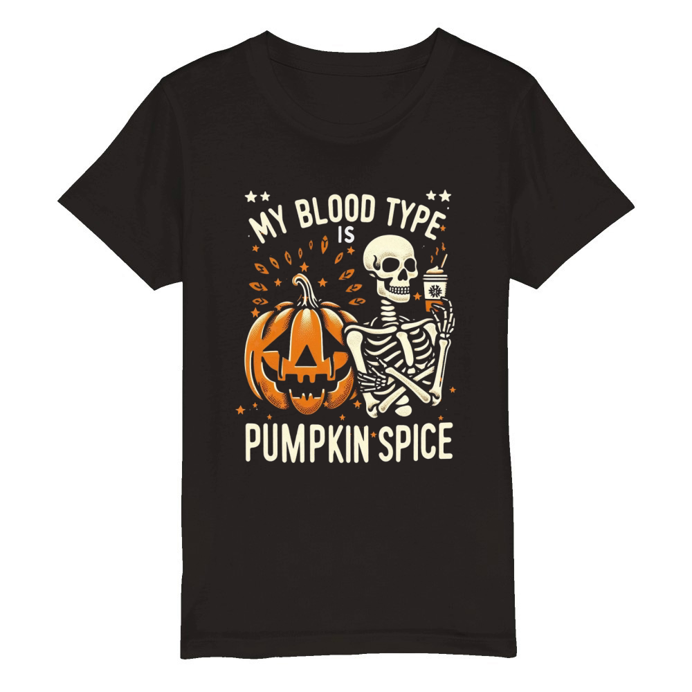 My Blood Type is Pumpkin Spice 03 Organic Kids Crewneck T-shirt
