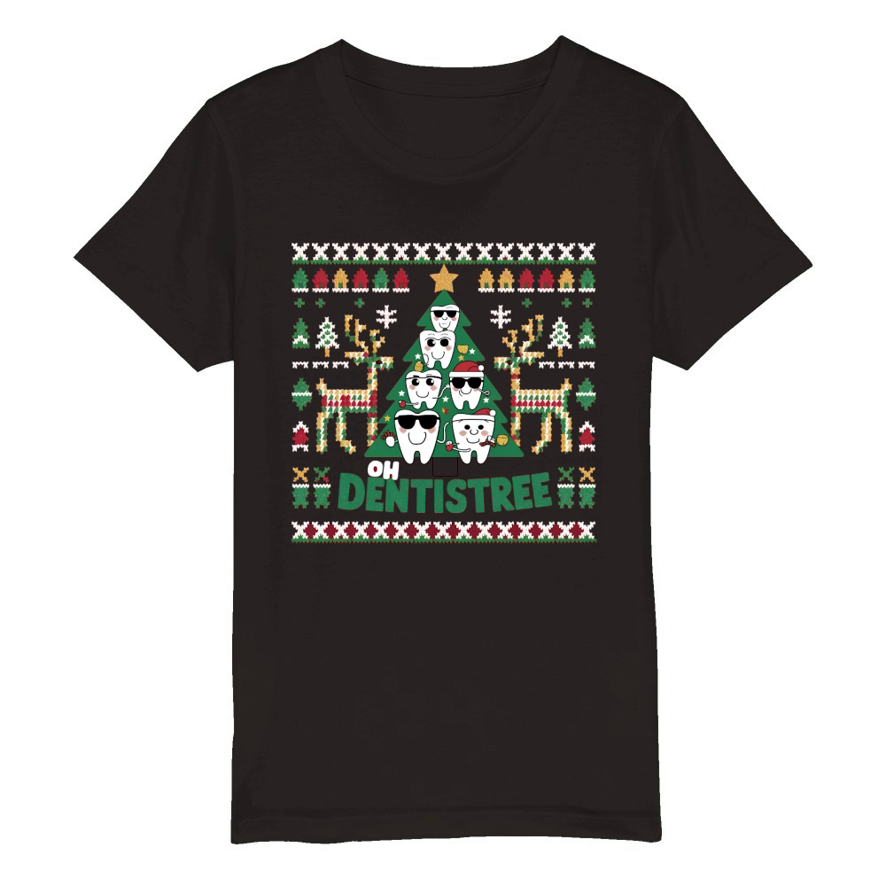 Oh Dentistree Christmas Organic Kids Crewneck T-shirt