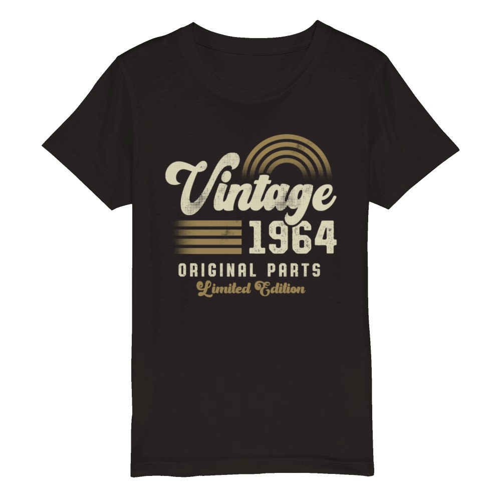 Vintage 1964 Birthday Retro Organic Kids Crewneck T-shirt