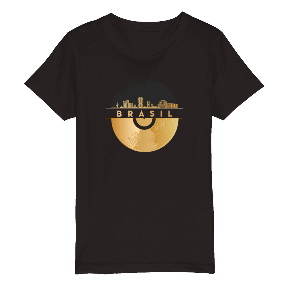 Vinyl-Record-Player Disco-Music Organic Kids Crewneck T-shirt
