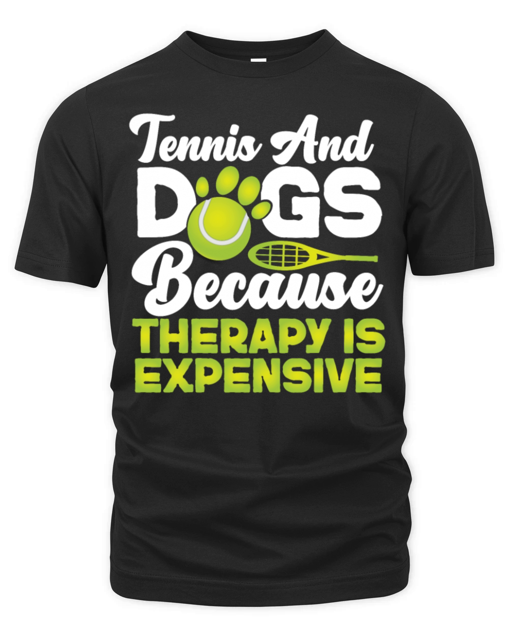 Funny Tennis Player Racket Dog Organic Unisex T-shirt
