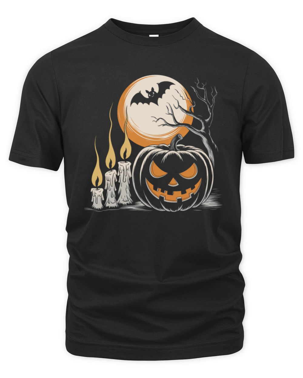 Vintage Pumpkin Scene Halloween Classic T-Shirt Organic Unisex T-shirt