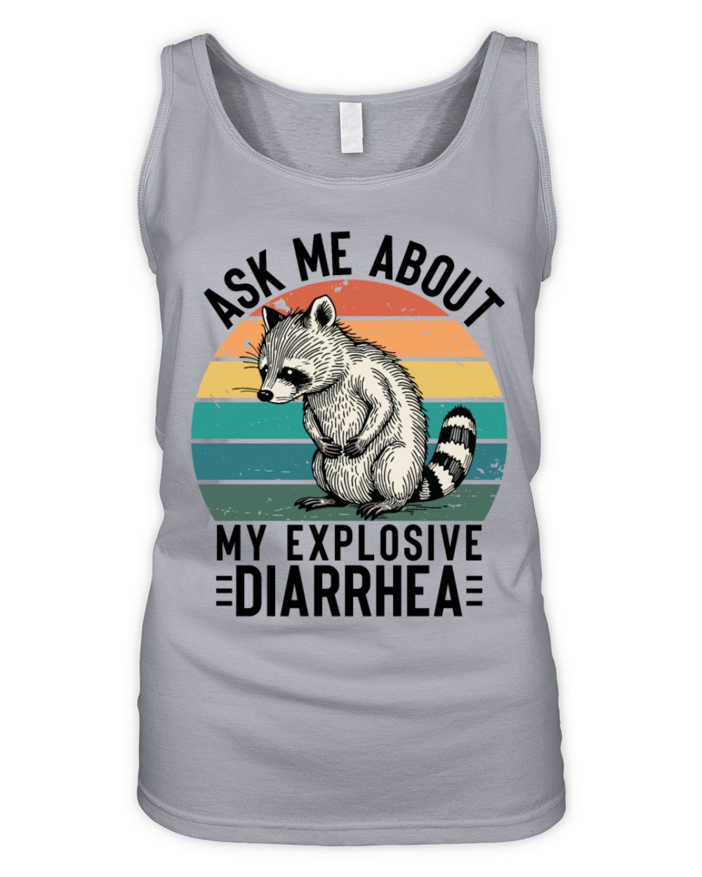 Ask Me About My Explosive Diarrhea Funny Racoon Organic Women's Tank Top