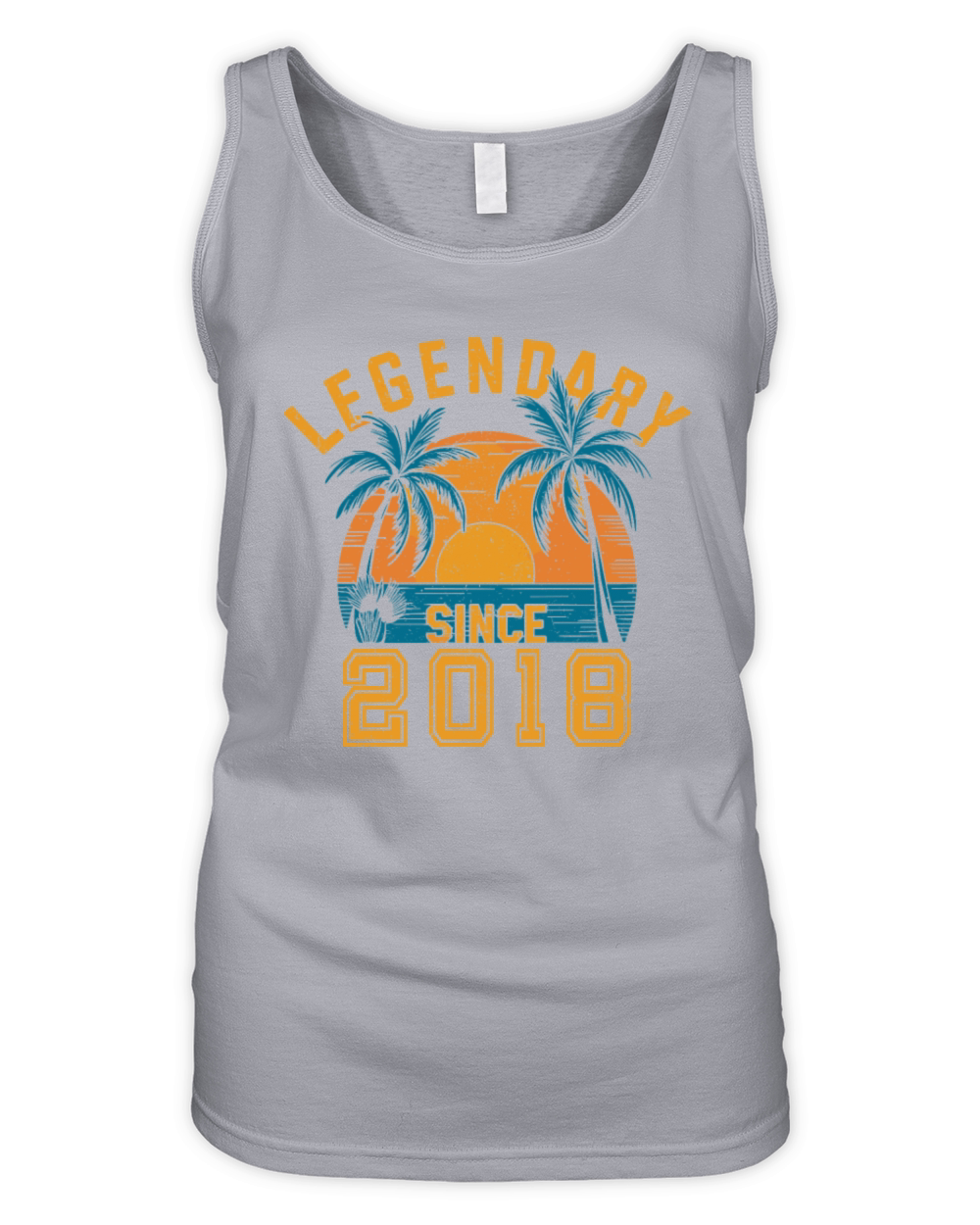 Legendary Since 2018 Birthday Sunset Retro Palm Organic Women's Tank Top
