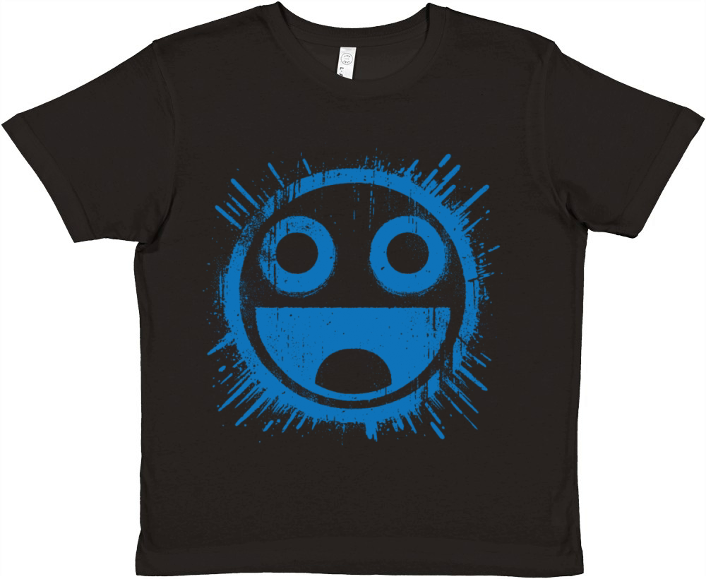 Blue Joyful Face Premium Kids Crewneck T-shirt