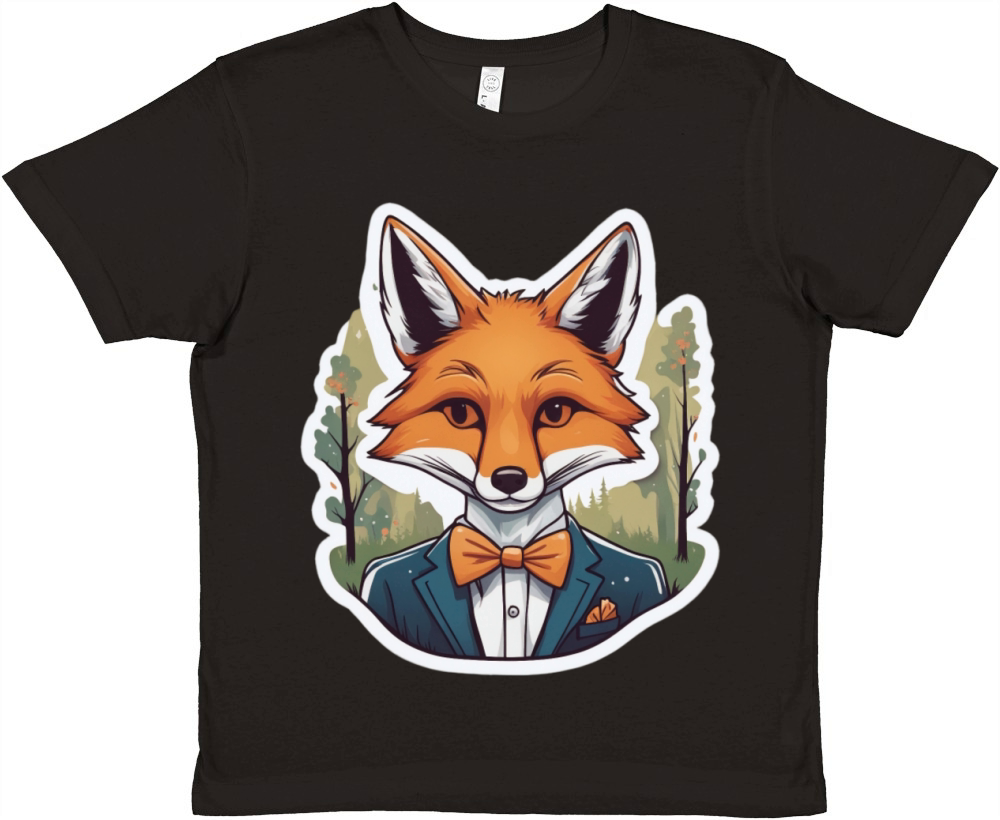 Fox in bow and tie Premium Kids Crewneck T-shirt
