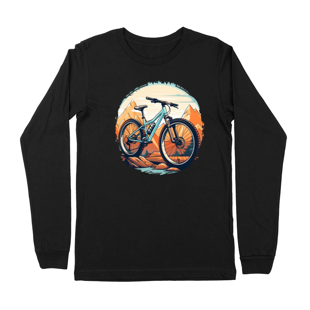 Mountain Biking Sketch Vintage Style Premium Long Sleeve