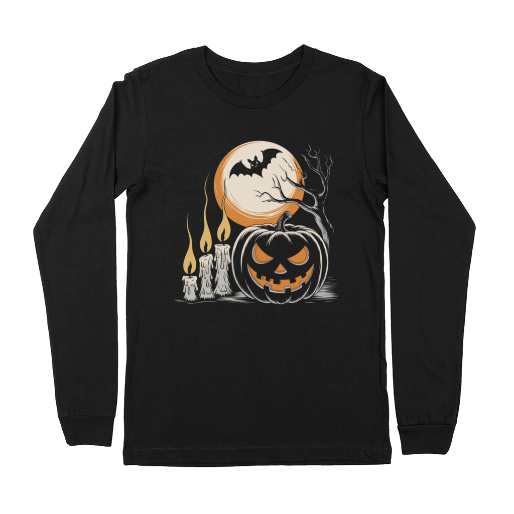 Vintage Pumpkin Scene Halloween Classic T-Shirt Premium Long Sleeve