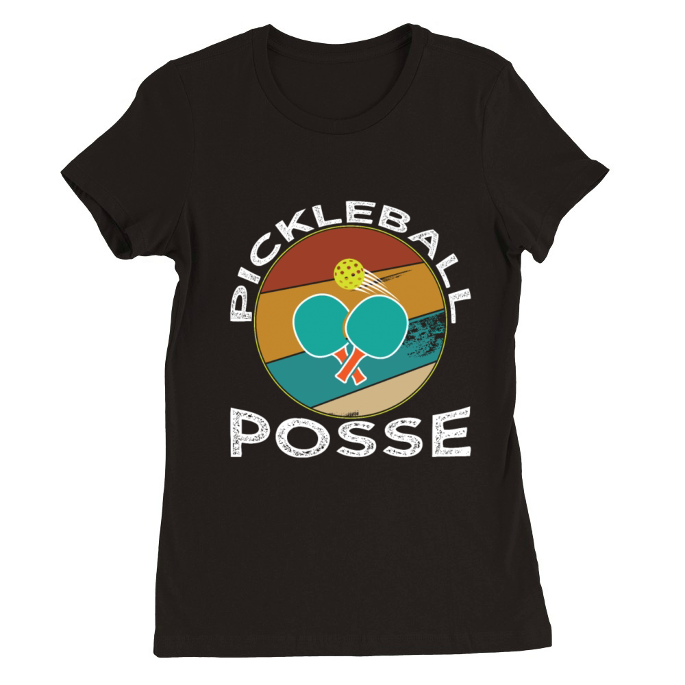 Vintage Pickleball Player Pickleball Posse Premium Womens Crewneck T-shirt