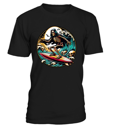 Vintage Surfing Skeleton Shirt Halloween Surfboard T-Shirt Unisex