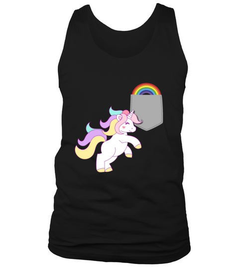 Unicorn Reaching Rainbow In Your Fake Pocket Funny Tank Top Unisex