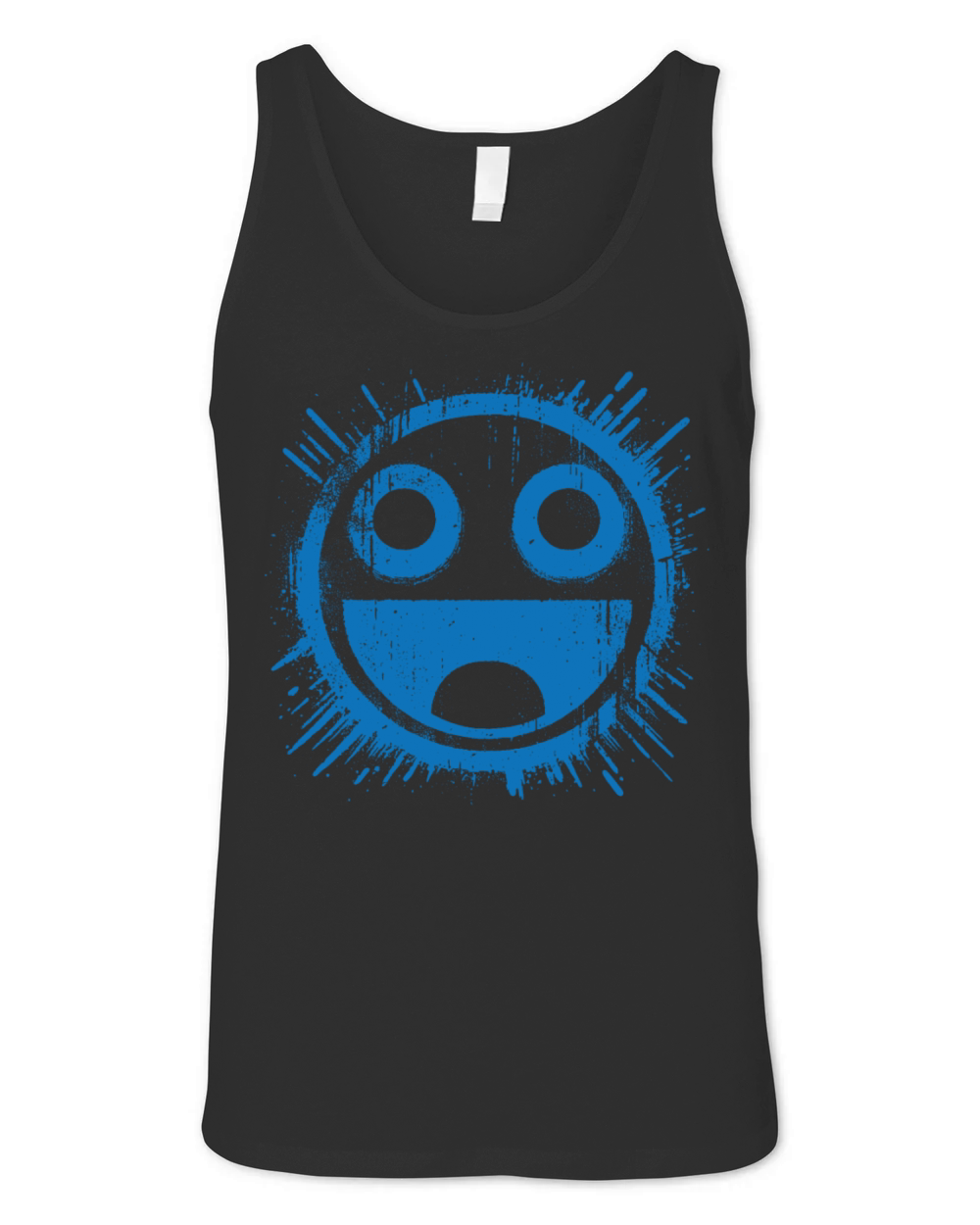 Blue Joyful Face Unisex Jersey Tank