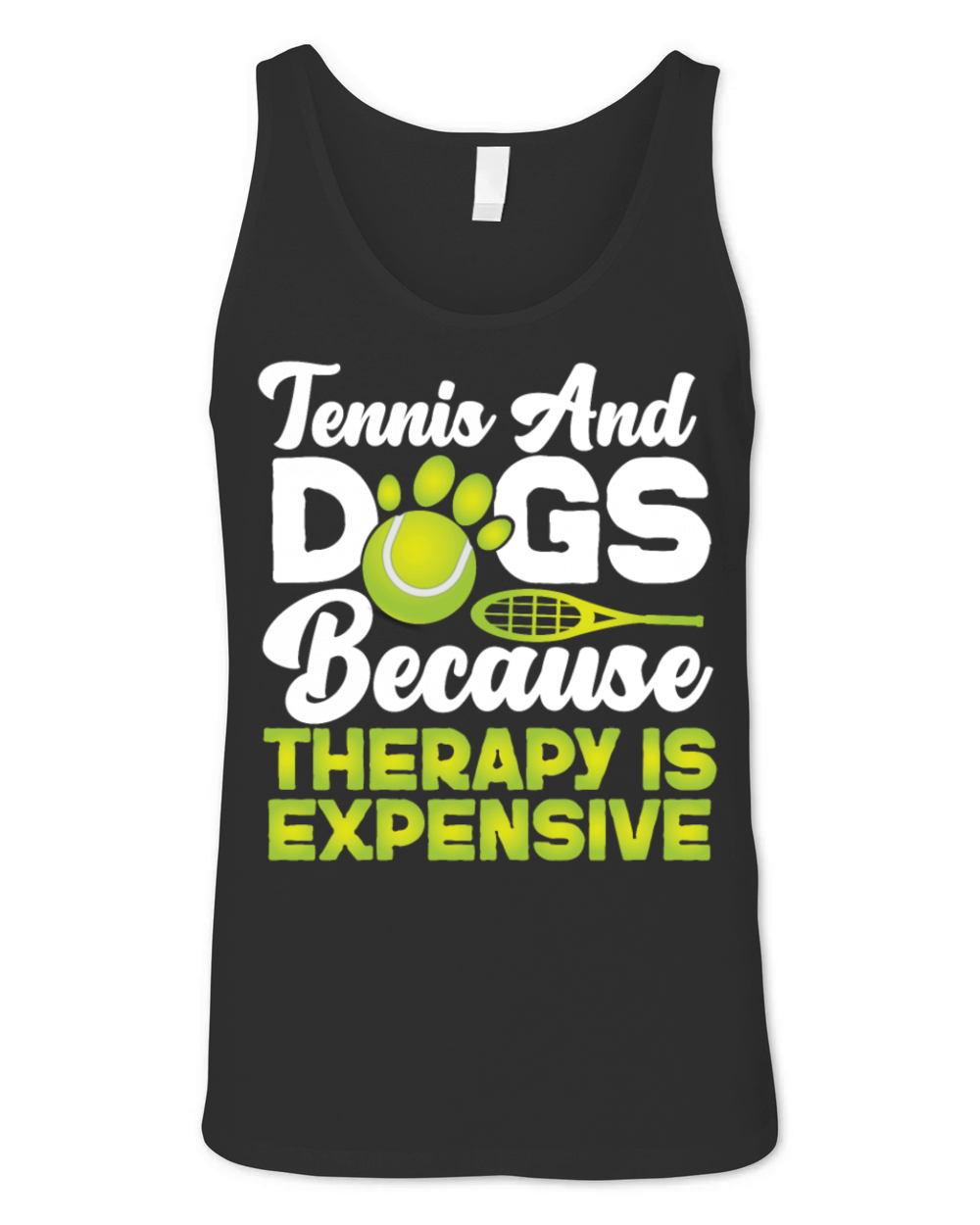 Funny Tennis Player Racket Dog Unisex Jersey Tank
