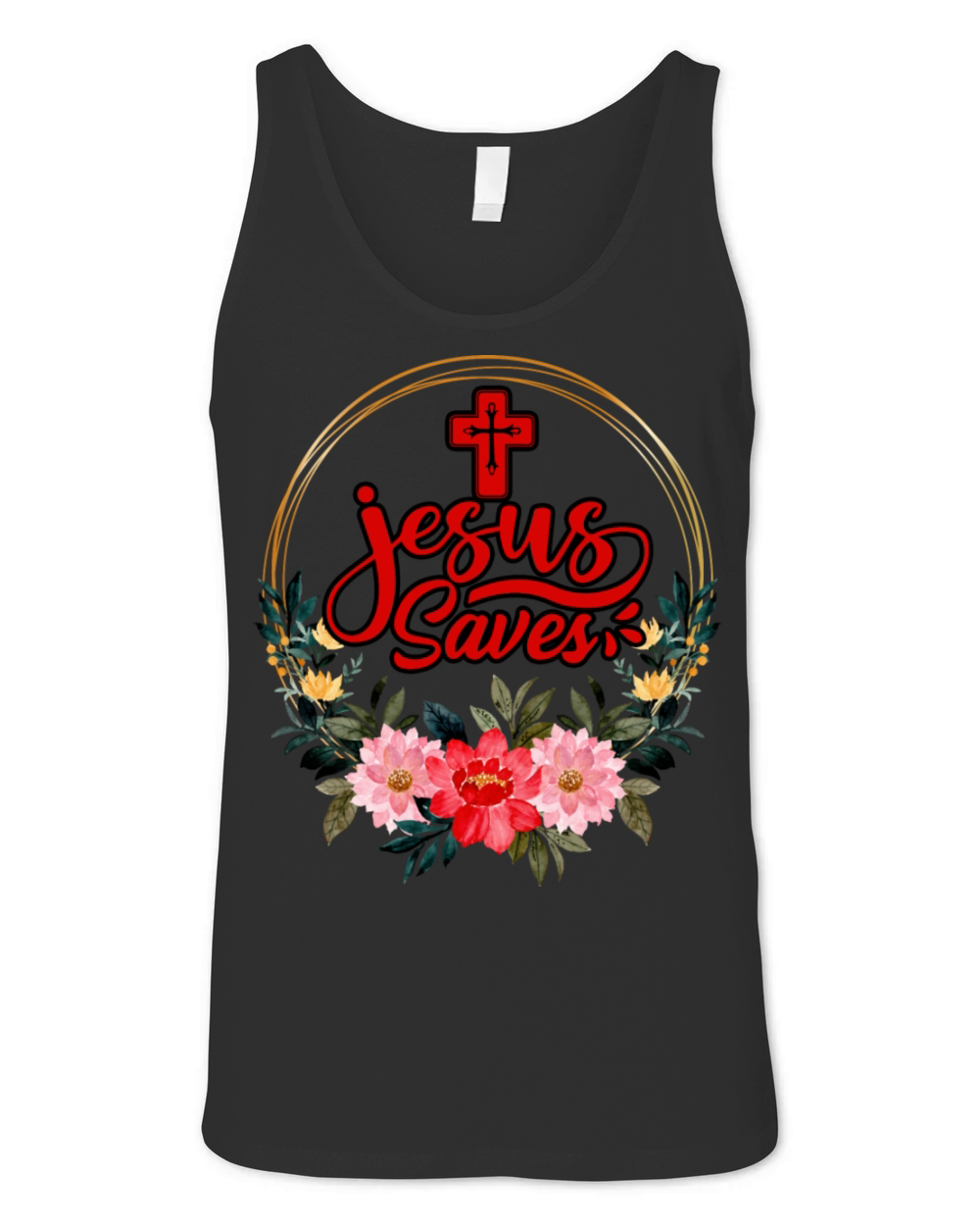 Jesus Saves Bible Text Love Jesus Christian Unisex Jersey Tank