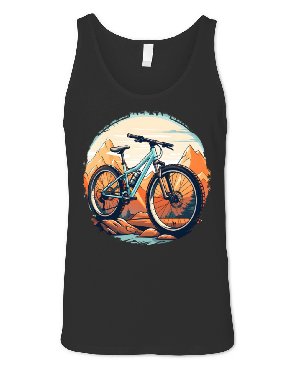 Mountain Biking Sketch Vintage Style Unisex Jersey Tank