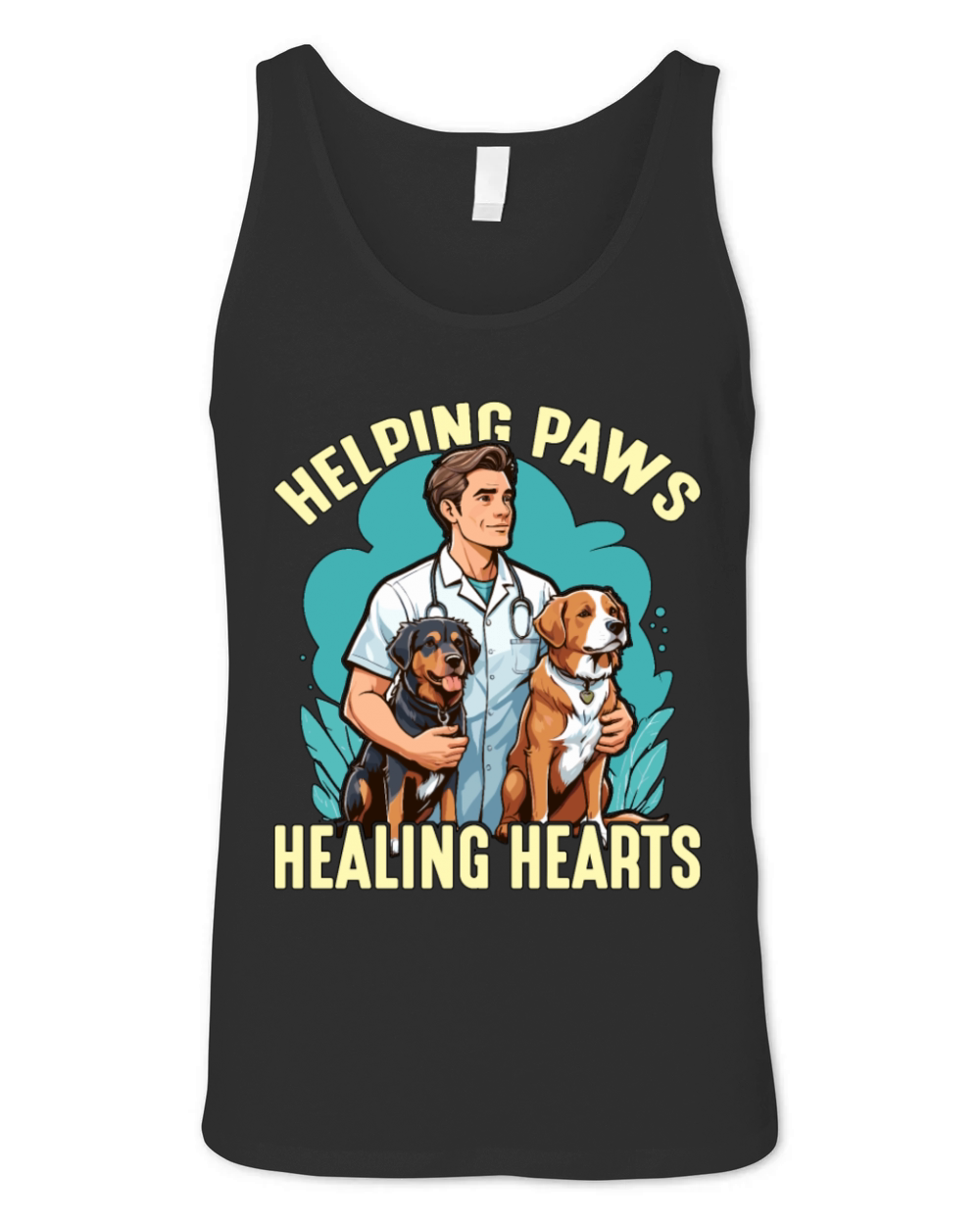 Veterinary Technician Helping Paws Animal Lover Unisex Jersey Tank