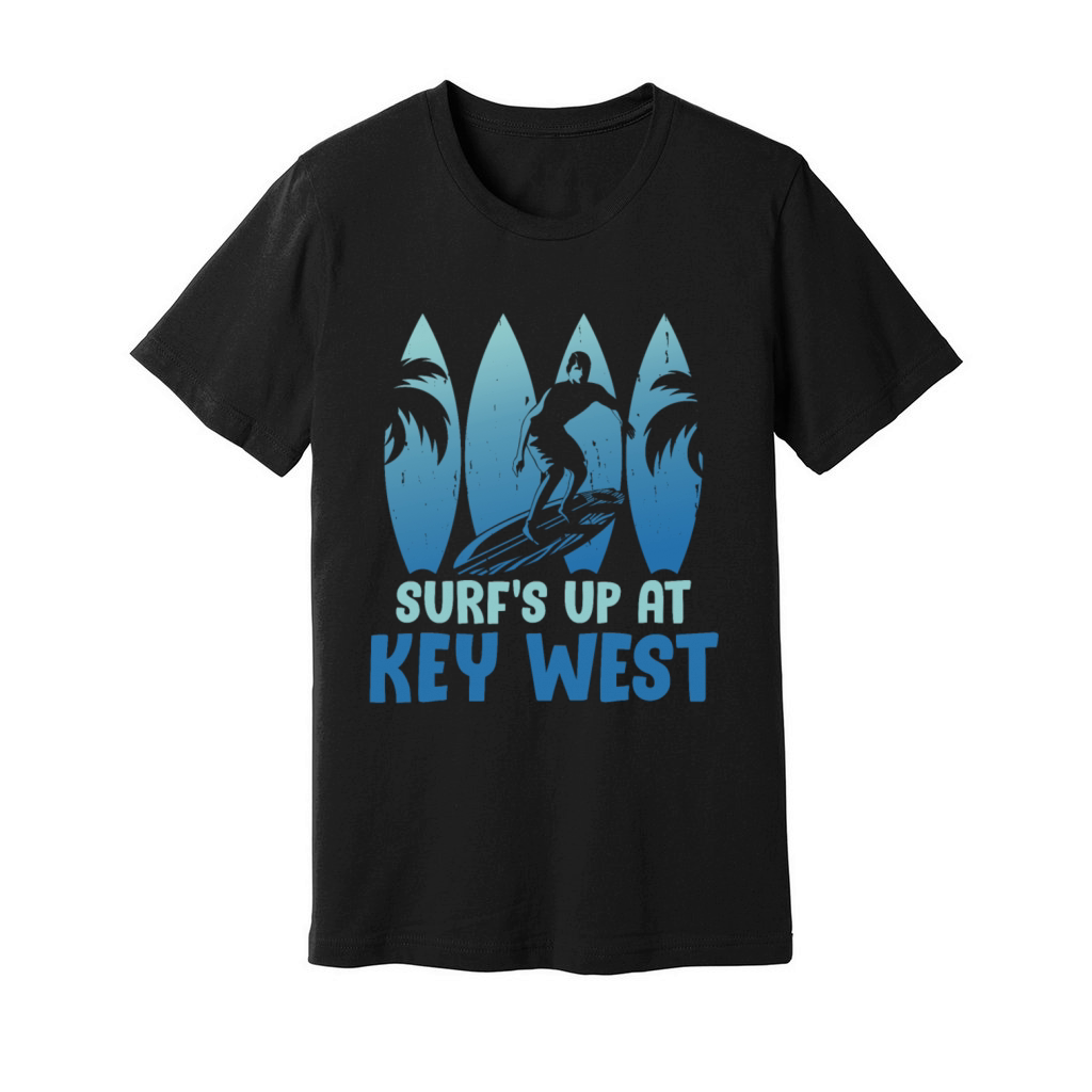 Sunshine-State SURFS UP AT KEY-WEST Surfing Unisex Jersey Tee