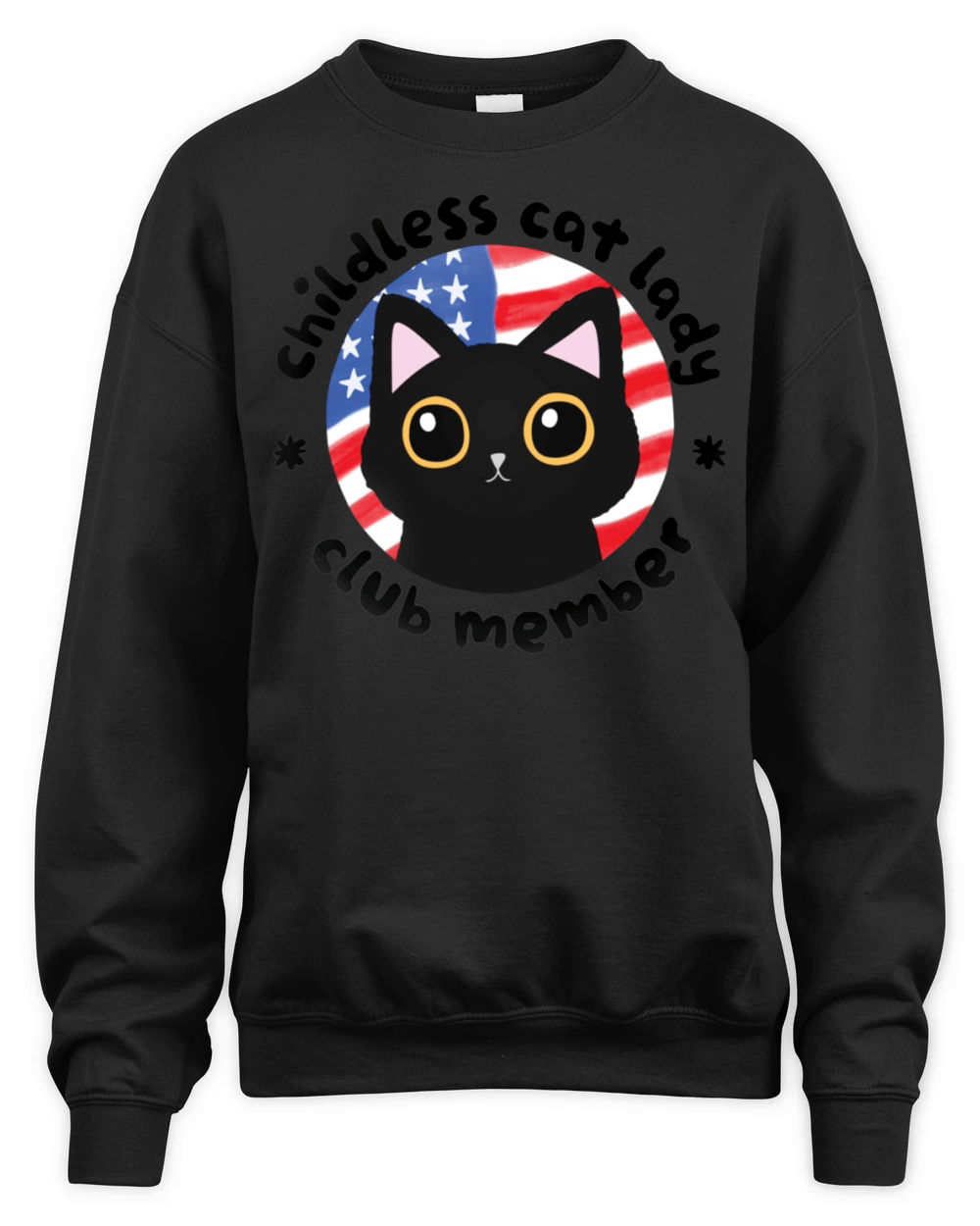 Childless Cat Lady Club Member PNG Unisex Premium Crewneck Sweatshirt
