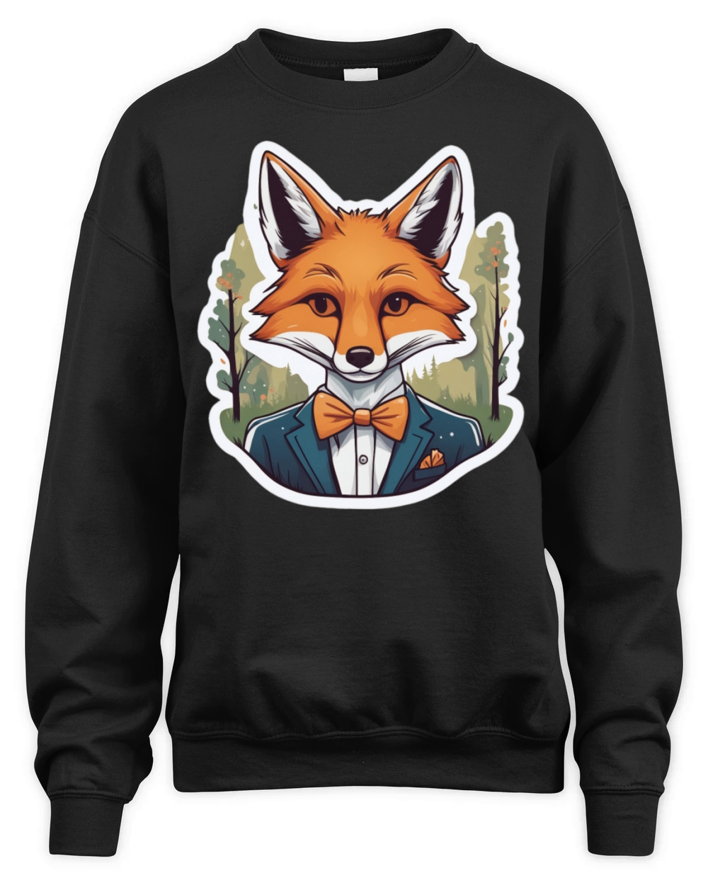 Fox in bow and tie Unisex Premium Crewneck Sweatshirt
