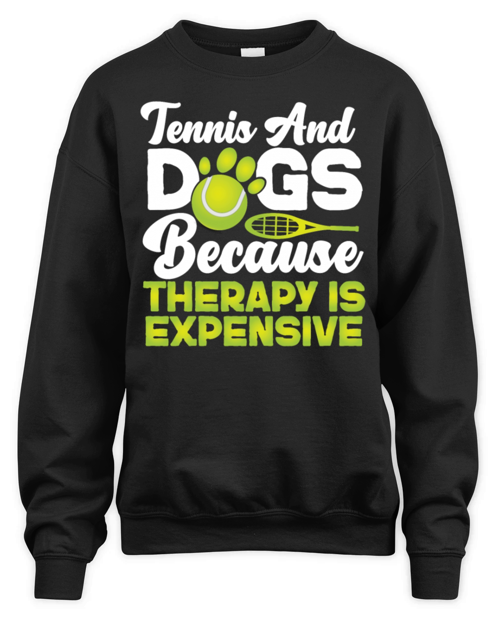 Funny Tennis Player Racket Dog Unisex Premium Crewneck Sweatshirt