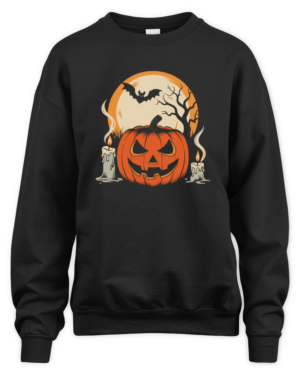 Vintage Pumpkin Scene Halloween Classic T-Shirt Unisex Premium Crewneck Sweatshirt