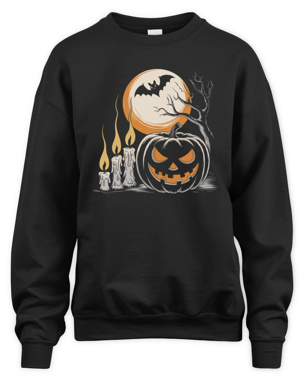 Vintage Pumpkin Scene Halloween Classic T-Shirt Unisex Premium Crewneck Sweatshirt