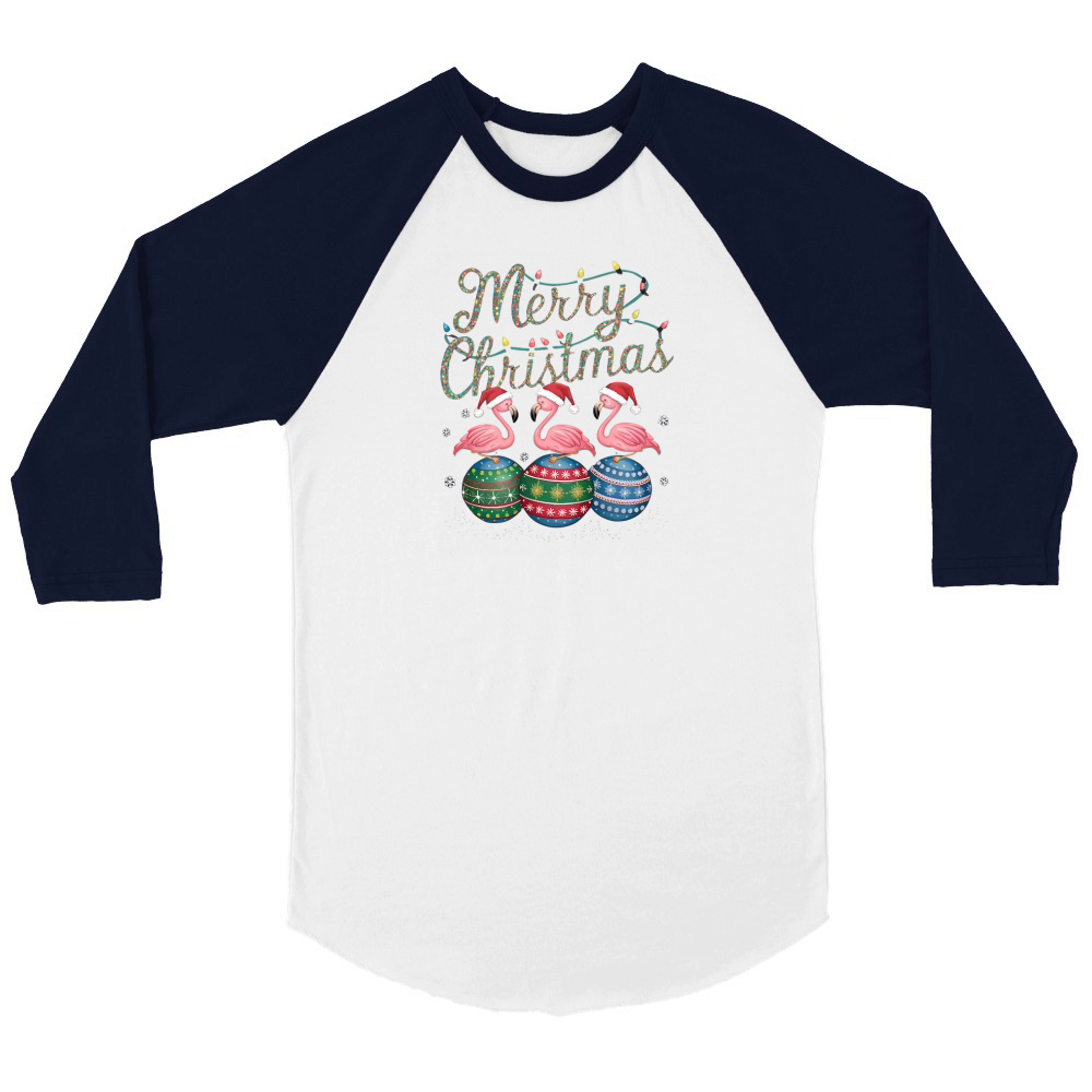 1. Merry Christmas Unisex ¾ sleeve Raglan T-shirt