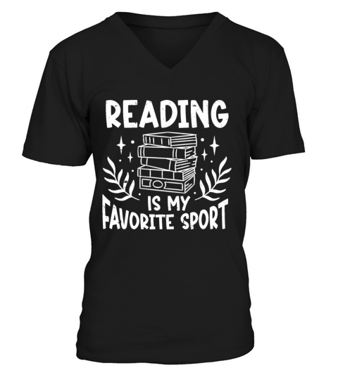Reading Is My Favorite Sport Bookworm V-Neck T-shirt