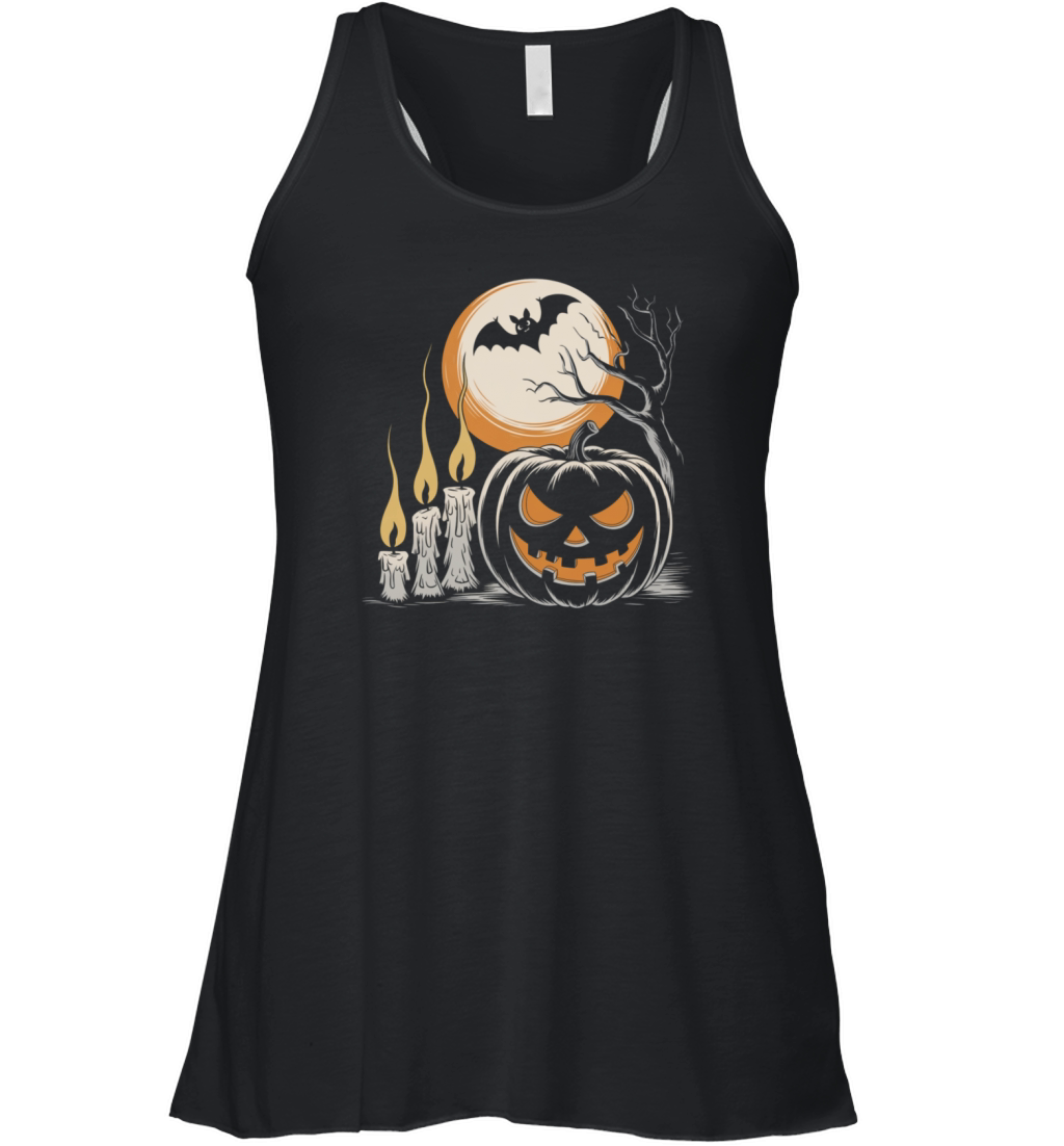 Vintage Pumpkin Scene Halloween Classic T-Shirt Women's Flowy Tank Top