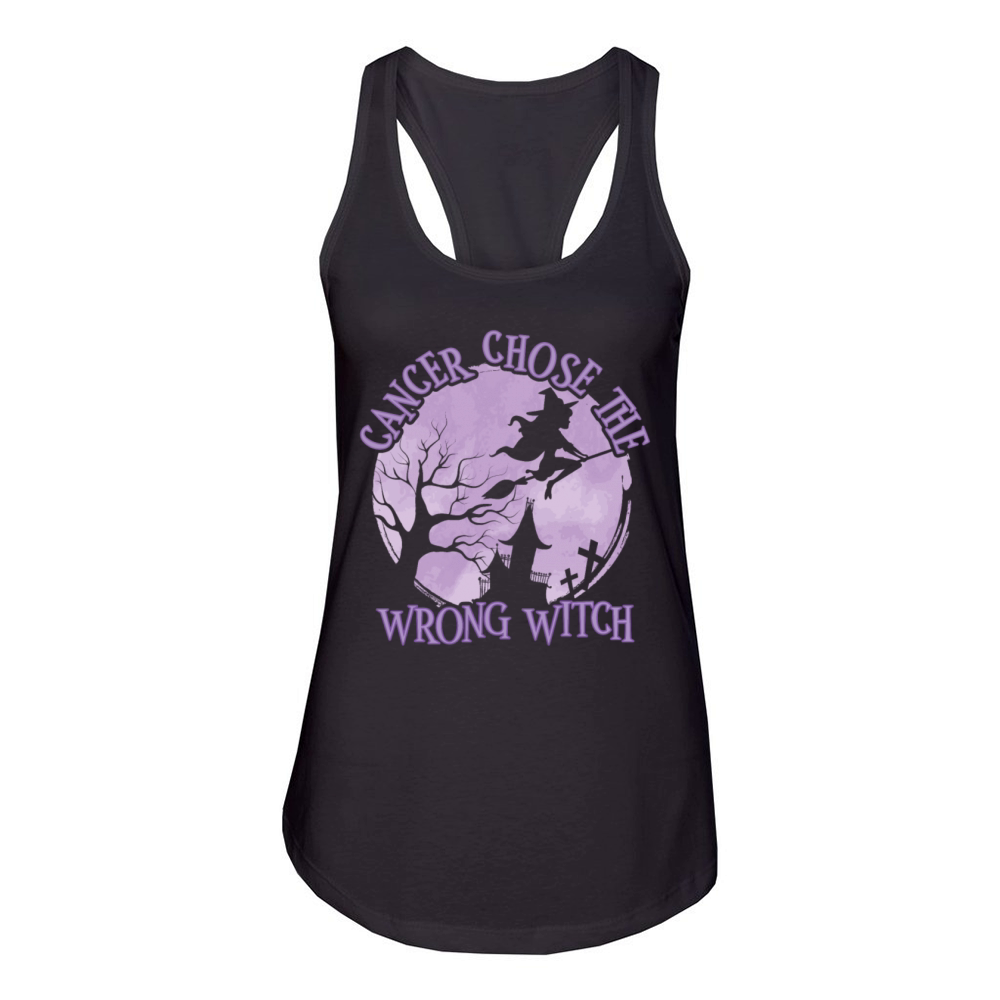 Cancer Witch Lavender Cancer Awareness Women's Racerback Tank