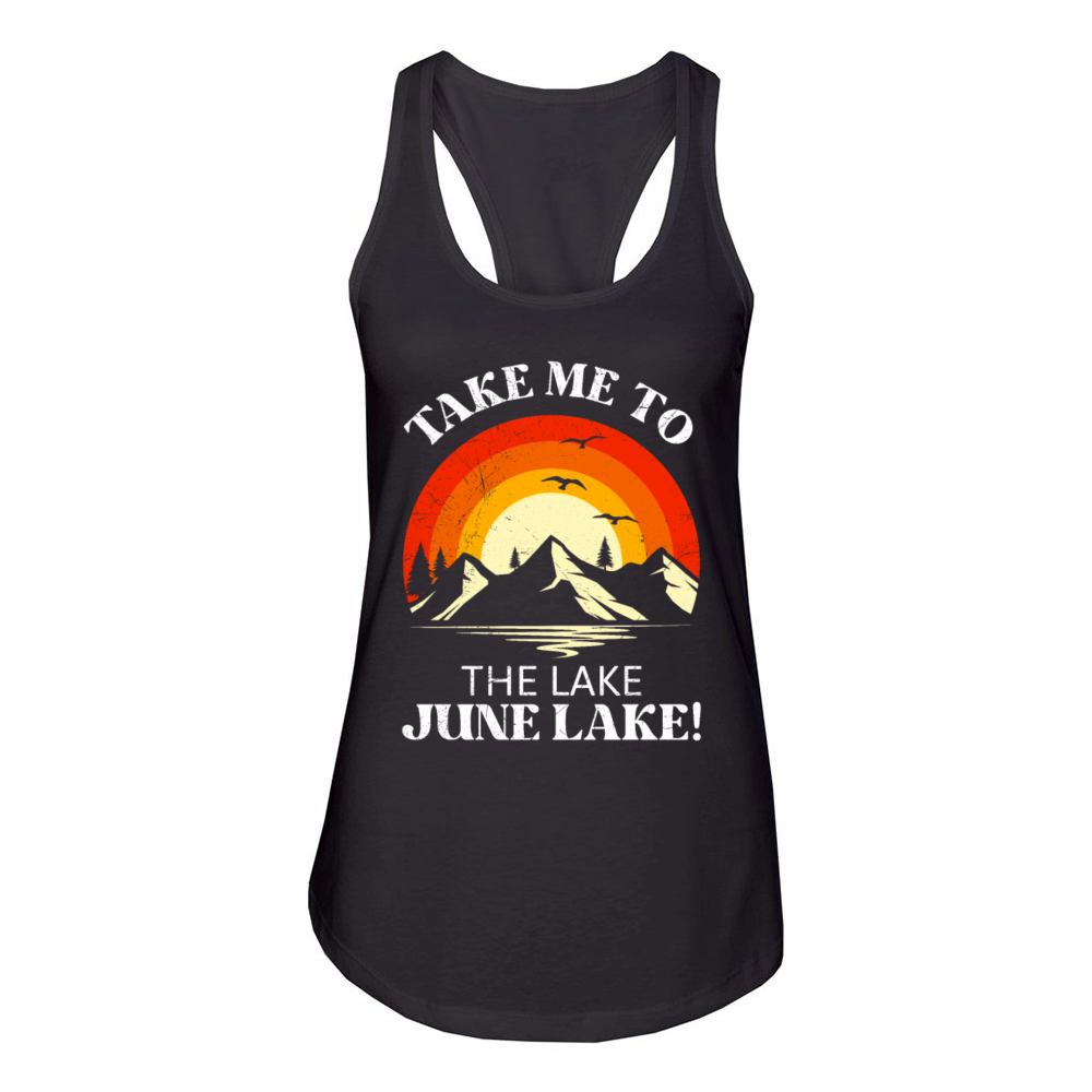 JUNE LAKE CALIFORNIA Fan Vintage Nevada June Women's Racerback Tank
